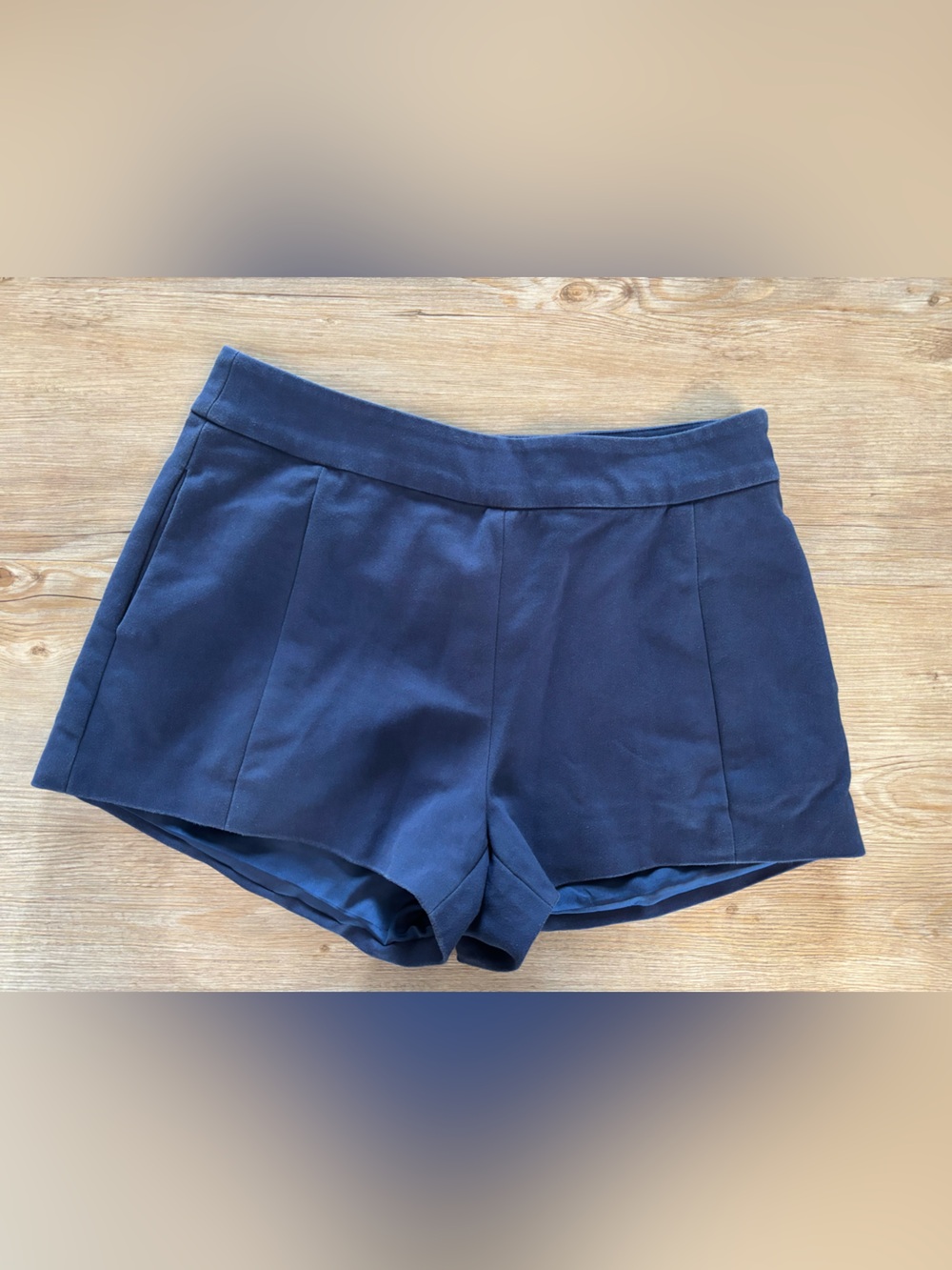 Ramy Brook Navy High-Waist Tailored Shorts